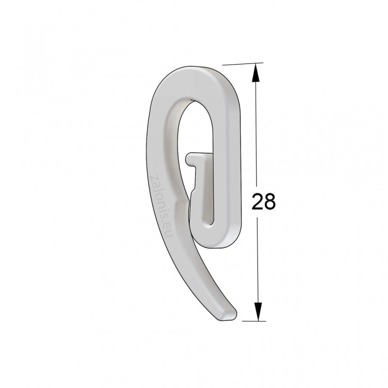 CURTAIN RAIL PLASTIC WHITE HOOK